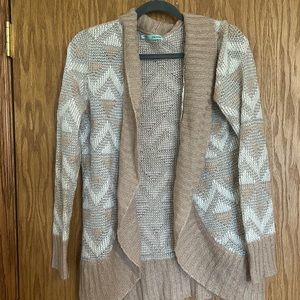 Light pink and white shimmery sweater